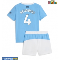 Manchester City Tijjani Reijnders #4 Heimtrikotsatz Kinder 2025-26 Kurzarm (+ Kurze Hosen)